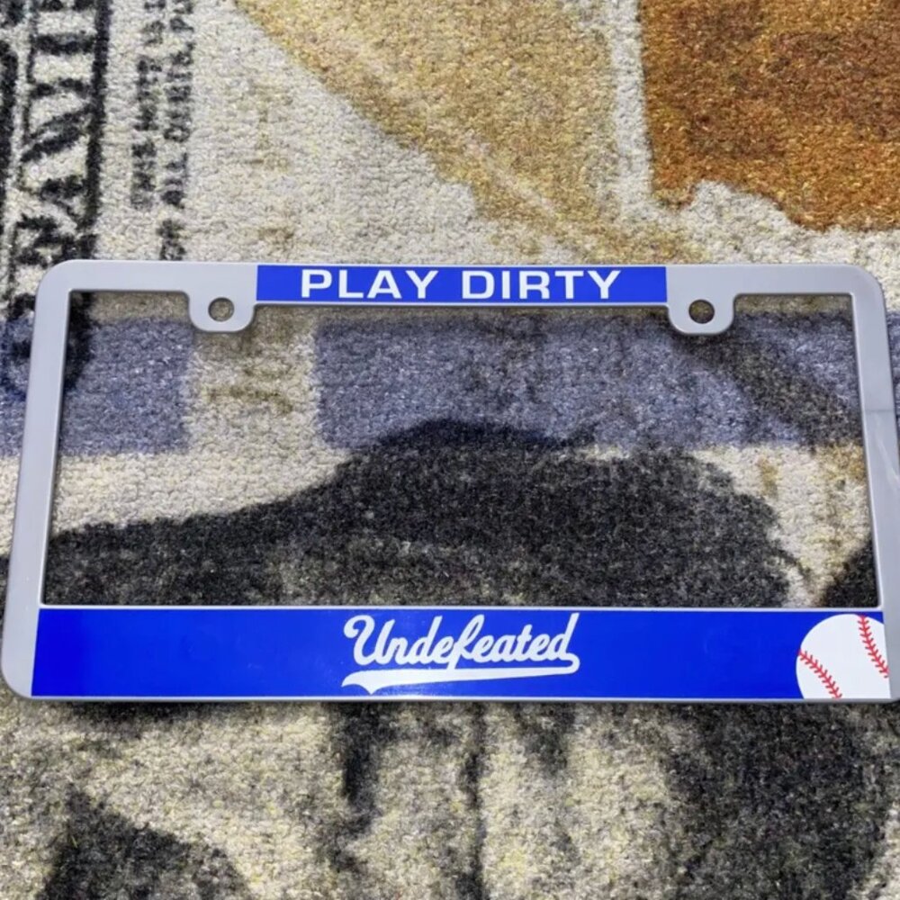 Undefeated Play Dirty License Plate